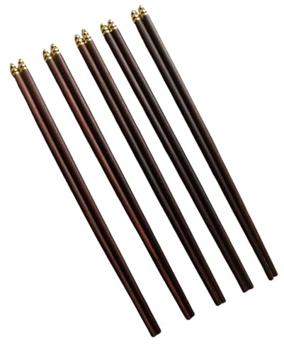 5 paia di bacchette lunghe in legno cinesi utensili da cucina utensili da cucina adatti per ristoranti e uso domestico asiatici