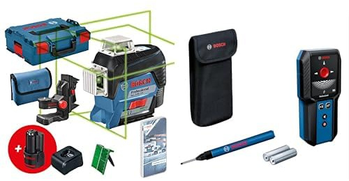 Livella laser Bosch Professional 12V System GLL 3-80 CG - Amazon Exclusive Set & Bosch Professional Wallscanner GMS 100-23