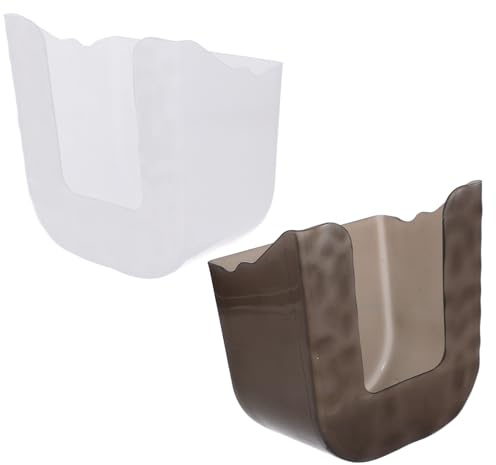 DEARMAMY 2 Stück Wandmontierter Feuchttücherbox aus Transparentem Pet Rechteckiger Tissue Spender ohne Bohren Platzsparende Aufbewahrung für Küche Bad Wc Einfache Handhabung und Langlebig