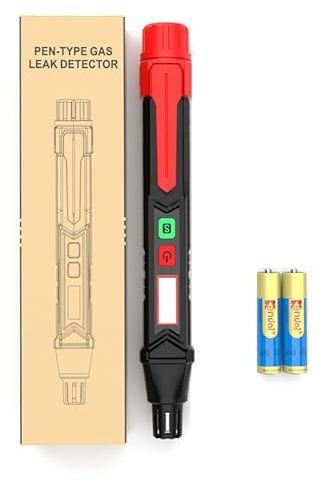 Gas Leak Detector, Portable Natural Gas Detector with LCD Display & Audible Alarm, 0.5s Fast Response, Auto Shut-Off, Clip Design | Complete Gas Leak Detection Kit for Home, Kitchen, Caravan, RV (Incl