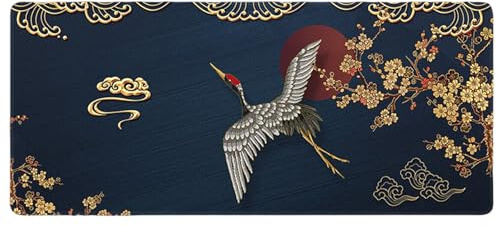 DYAIHL Gran Base Impermeable de 900x400mm para Ratones Ópticos Alfombrilla Gaming con Arte Japonés o Imagen Personalizada Costuras Reforzadas y Superficie Suave Antifricción