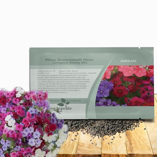 Outsidepride Mix Phlox Seeds - 1000 Pcs Annual, Compact & Self-Seeding Flower Seeds for Planting Vibrant Mix Blooms in Pollinator Gardens, Borders, Containers & Floral Arrangements
