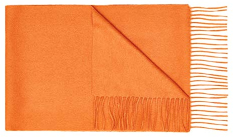 Montte Di Jinne - 100 % Kaschmir-Schal aus der inneren Mongolei, superweich, dick, für Damen und Herren, Größe M, Orange, 42
