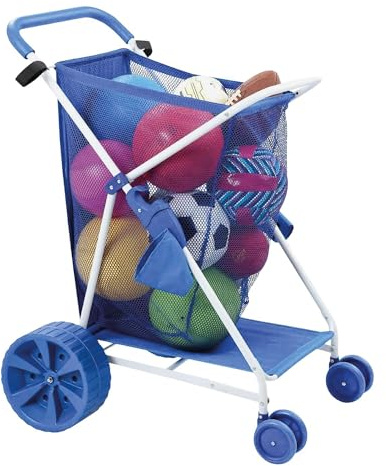 Folding Multi-Purpose Deluxe Beach Cart With Wide Terrain Wheels - Holds Your Beach Gear and more!