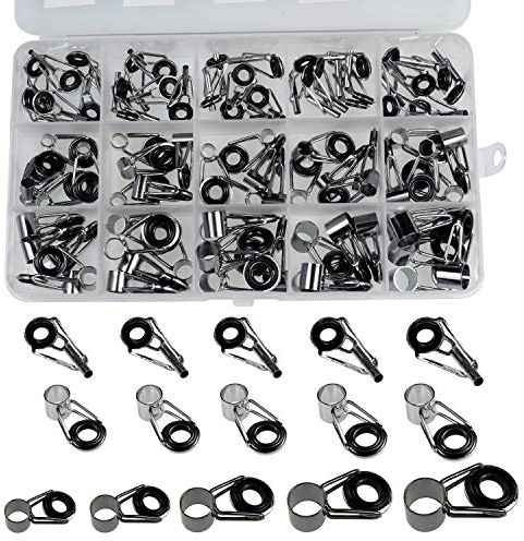 QualyQualy Angelrute Reparatur Set Spitzenringe Rutenring Edelstahl Keramik Angelruteringe Spinnruten Reparatur Angelrute Reparatur Kit 75-80 Stück (80Stück Spitzenklasse)