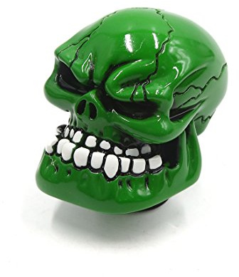 sourcing map Universal Totenkopf-Stil Schaltknauf Für Auto Grün 1 Stück | Manuelle Getriebe, Direkter Ersatz, Keine Modifikation, Verbesserte Hebelwirkung, Adapter 8mm, 10mm, 12mm