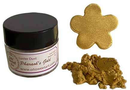 PHARAOH'S GOLD Luster Dust, Pharaohs gold, 4 GRAMS EACH CONTAINER By Oh! Sweet Art