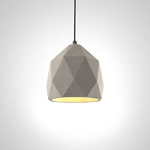 Paco Home Luminaria Suspendida, E27, Lámpara Para Salón, Comedor Y Cocina De Altura Ajustable, Color: Hormigón-piedra-gris, Bombilla: Sin bombillas