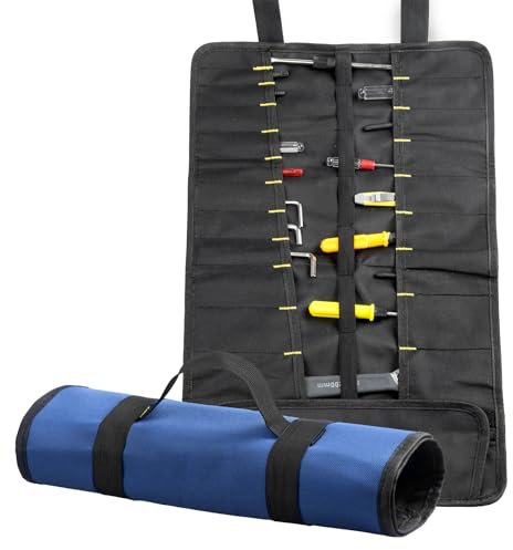 Ohne Werkzeug für Schraubenschlüssel, Schraubendreher, Zange, Rollenfächer, Organizer/Canvas-Rolltasche für Herren/kleine Steckschlüssel-Geldbörse