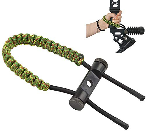 AMEYXGS Sangle de Poignet pour Tir à l'arc Élingue de Poignet d'arc Composé Réglable pour Arc Classique Arc à Poulies Accessoires de Chasse