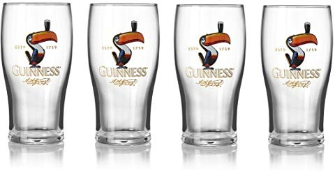 Guinness Official Merchandise Toucan 4 Pack Pint Glasses