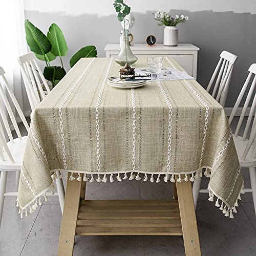 DHBHZD Tischdecke 100x160cm Baumwoll Leinen Rechteck Tischdecke Tischdecke Schweres Baumwoll Leinen Staubdichte Tischdecke für Party Tischdecke Küche Dinning