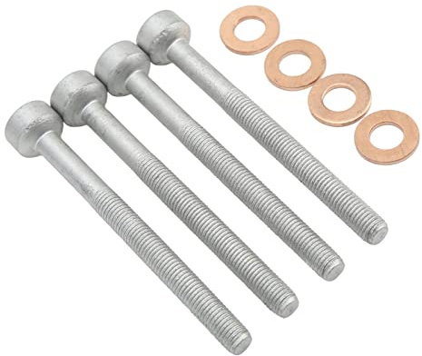 Juego de Arandelas de Tornillo de Boquilla de Inyector 8 Uds Pernos de Inyector de Combustible Arandelas de Sellado Accesorios de Coche Reemplazo