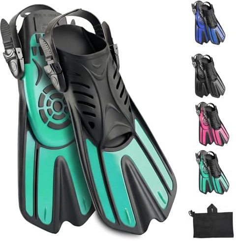 Diving fins Snorkeling Gear for Adults Snorkel fins ，Swim fins Open, Adjustable, Men, Women, Children, Swim Flippers