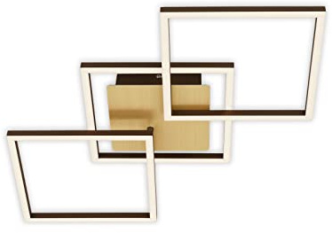 BRILONER Leuchten - Deckenlampe LED, Stufenweise Dimmbar, schwenkbare Deckenleuchte, LED Frame, goldfarbig-braun, 763x368x73 mm, 3217-017