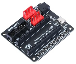 SEENGREAT Convertisseur de carte d'adaptation RGB Matrix pour Raspberry Pi Series et Raspberry Pi Pico, avec une interface HUB75, deux connecteurs d'entrée d'alimentation de type C et DC-044