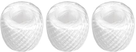 Rebower polyester nylonrep [för hushåll paketerad packning gör-det-själv] – 150 m/492 fot / 3 rulle plast, vit