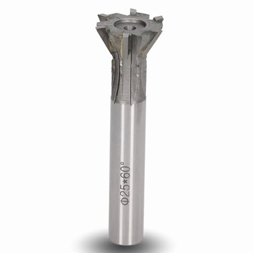 Natudeco Schwalbenschwanz Fräser, Fräswerkzeug 25 mm Durchmesser, 6 Flöten, Holzfräser gerader Schaft Planfräser für Drehmaschine für die Metallbearbeitung aus Zementhartmetall