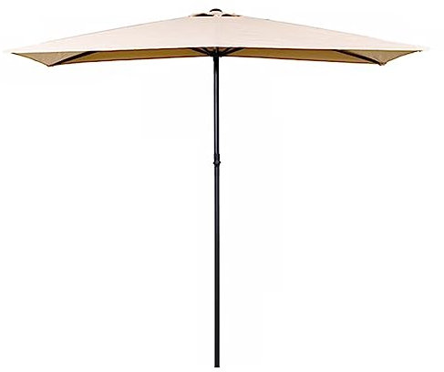 Media Sombrilla Rectangular para Exterior, Parasol de Mesa con Manivela, para Balcón, Jardín, Terraza, 250×130cm