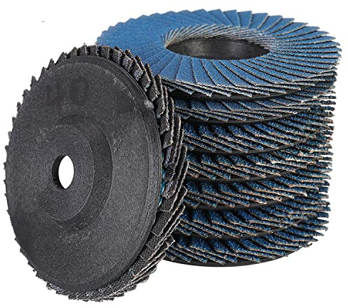 CruSio Disques À Lamelles Lot de 8 Disques À Lamelles 76 Mm X 10 Mm Grain 40/60/80/120 Ensemble de Mélange Disques Lamellaires Bleus Disques Abrasifs Pour Ventilateur Disques Abrasifs Pour Meuleuse