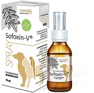 Sofoxin V - Wundpflegespray für Tiere Vegan – Enthält pflanzliche Polymere, wie EIN natürliches Sprühpflaster - Soforthilfe bei Verletzungen der Haut – 10 ml (1 stück)