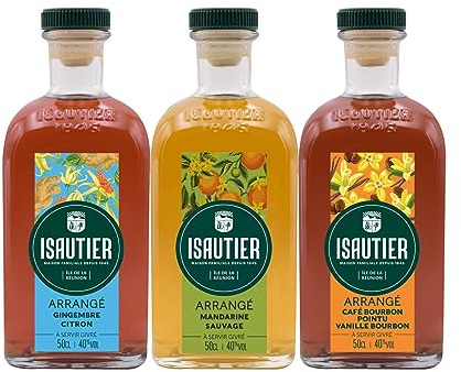 Isautier arrangierter Rum - Ingwer -Zitrone - Mandarin - Vanillekaffee - 40 ° - 3x50cl