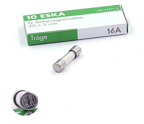 Fusibile temporise (T) in vetro 16A/250VAC 5x20mm (dado di 10 fusibili)