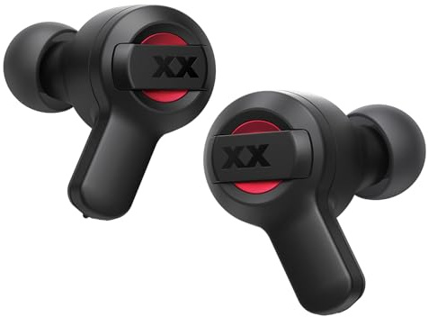 JVC XX, cuffie True Wireless Earbuds a lunga durata (fino a 24 ore), bassi profondi estremi con accordatura speciale, antiurto e antipolvere, a prova di getto d'acqua (IPX55) – HAXC62TR (nero rosso)