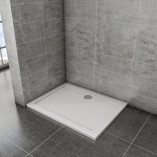 Rechteck Duschtasse Stein-Effekt Duschwanne Für Duschkabine,Weiß 120x90cm