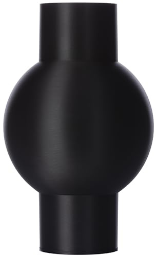 3D Vase Dekovase Bianca 30cm Bodenvase Blumenvase Deko Vase Pampasgras Trockenblumen (Schwarz)