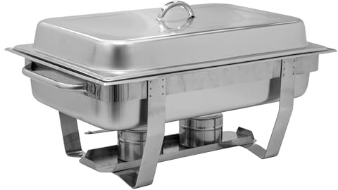 AcMax Chafing Dish Speisenwärmer Warmhaltebehälter GN-Behälter 65mm Deckel Edelstahl