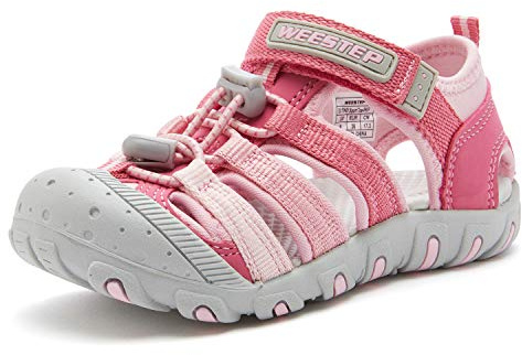 Weestep Toddler Little Kid Boys and Girls Close Toe Hook Loop Sandal