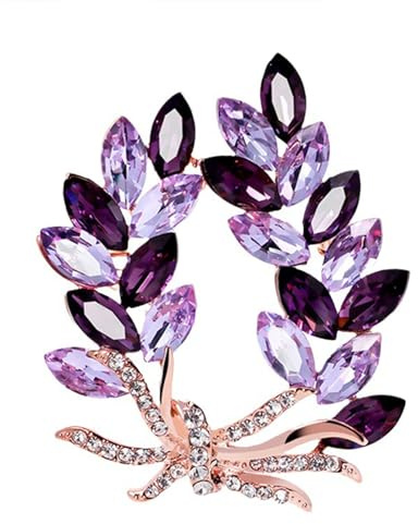 WERIGONI Broche Fleur en Cristal - Guirlande de Strass