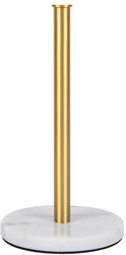CC CAIHONG Papierhandtuchhalter, stehender Papierhandtuchrollenhalter mit schwerem Marmorsockel für Küchen- und Badezimmerarbeitsplatten (gebürstetes Gold)