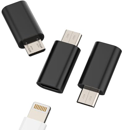 Adaptateur Lightning Femelle Vers Micro USB Mâle(Lot de 3)pour iPhone Chargeur Câble Jack Androïde Téléphone Prise Adapter Charge Connecteur Portable Photo Transfert Données Compatible Avec Samsung S7