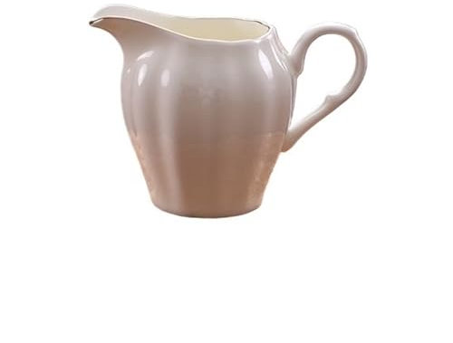 Pot À Lait 8,3 oz Saucière en céramique Pot à crème Pichet à crème avec poignée, Pots à crème en porcelaine blanche for café, thé, lait, confiture, sauces, 1 paquet Pichet à lait(Gold)