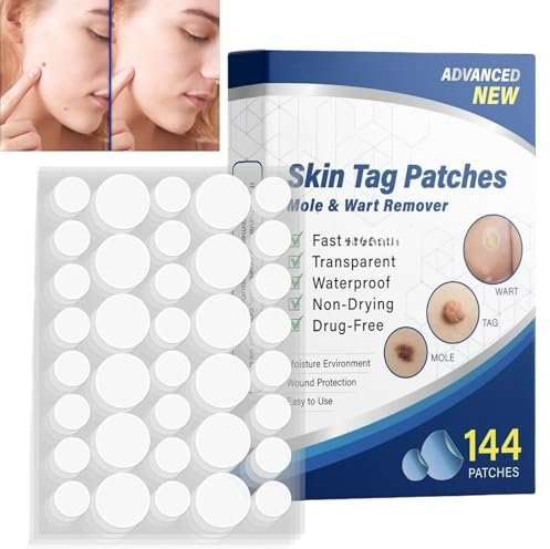 144pcs Wart Removal Patches,Wart Plasters for Hands,Foot Corn Remover Patch,Wart Removal Plasters Pads,Wart Removal Plasters,Corn Complete Removal,Skin Tag Remover Patches,Moles and Tags Removal