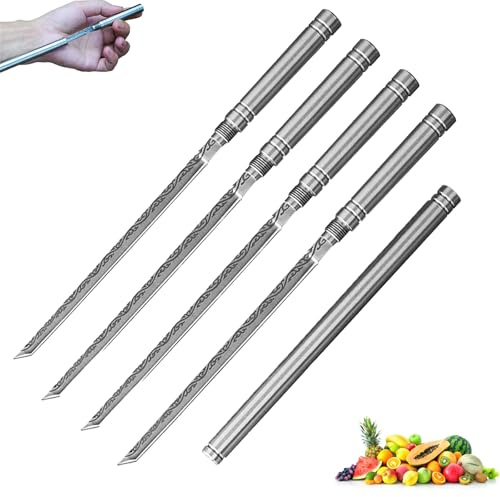 Multipurpose Outdoor Portable Fruit Cut, Mini Fruit Sticks Cut, Multipurpose Outdoor Portable Fruit Cut with Sheath, Suitable for Kitchens or Restaurants, Cutting and Cooking Knives (4pcs)