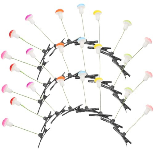 PAMINGONO Lot De 30 Pinces à Cheveux De Champignon, Mini Barrettes Multicolores, Accessoires Pour Cheveux Filles Et Femmes, Maintien Sûr, Pour Fêtes Et École