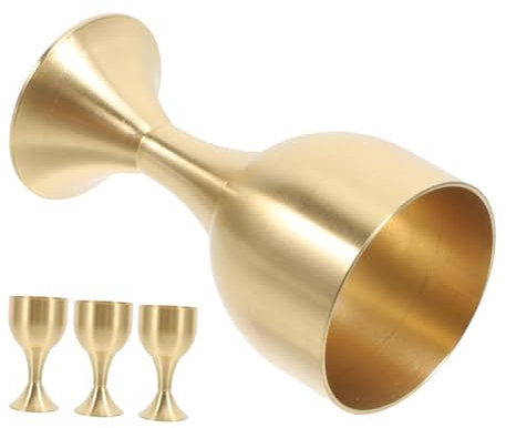 COLLBATH 4piezas Copas de Latón Medievales para Iglesia Comuniones y Decoración de Hogar Elegantes Cáliz Vintage para Cenas y Actividades Comerciales