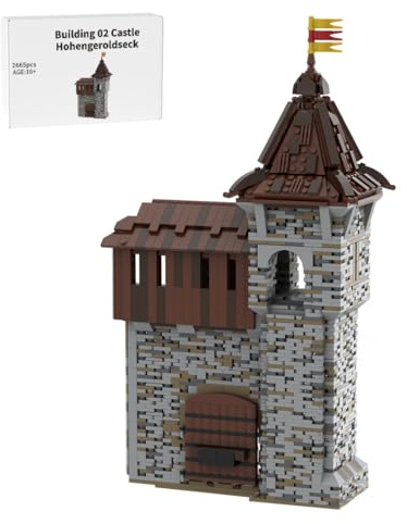 LootPop Mittelalterliche Burg Klemmbausteine Bausatz, MOC-206448 Gebäude 02 Burg Hohengeroldseck - Weg zwischen den Toren Baustein-Set für MOC-207737 Burg Hohengeroldseck (2665Teile)