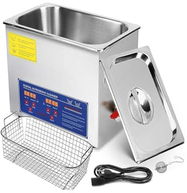 UIGJIOG 15L, Ultrasonic Cleaner Cleaning Small Industrial Machine Stainless Steel with Digital Heating Timer for Home And Commercial Use in The Laboratory