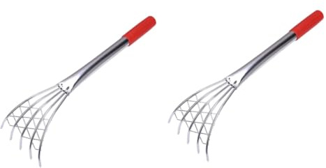 Happyyami 2 Pezzi Rastrello per Vongole Inossidabile con Rastrello Denti Multipli per Spiaggia Strumento Resistente per Pulizia e Telline e Ostriche per Attività su Spiaggia