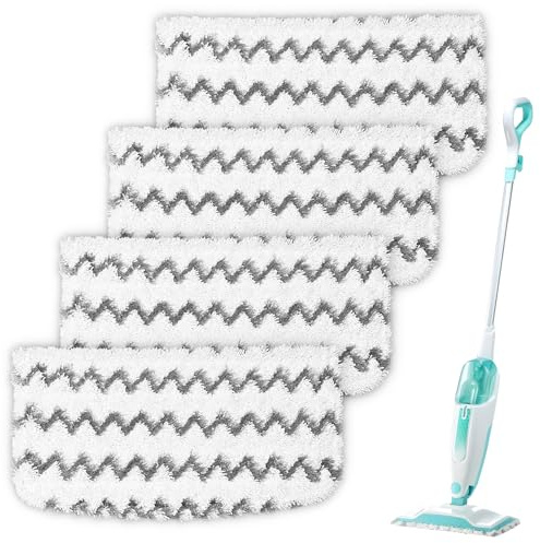Jikefa 4PCS Steam Mop Pads Compatible with Shark Steam Mop S1000UK S2001UK | S1000 S1000A S1000C S1000WM S1001C Beldray BEL01097, Washable Dirt Grip Absorbing Refill for Shark Steamer Replacement Pads