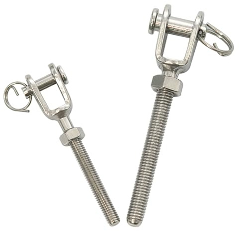 Gabelkopf-Spannschloss aus Edelstahl 304, 2er-Pack, Links- und Rechtsgewinde-Einsteller for Drahtseile und Kabel(RH,M20)