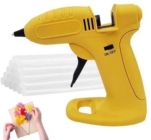 Pistola per colla senza fili, strumenti manuali senza fili con 30 barre, penna per colla calda con batteria 2600 mAh, per modellazione, scuola, casa, ufficio, Aula, dilettanti, artisti
