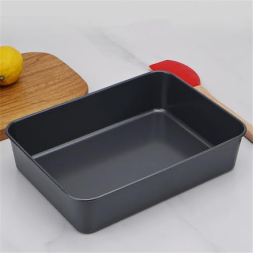 Gettimore Teglia antiaderente per brownies, flapjack e lasagne, profonda, 26 x 19 x 6 cm, in acciaio al carbonio, con angoli arrotondati