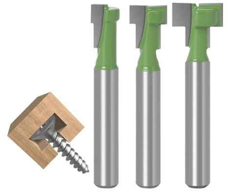 Fraises à rainurer en T, 1 pièce, embouts hexagonaux for trou de serrure, jeu fraises(6MM 3PCS Set)