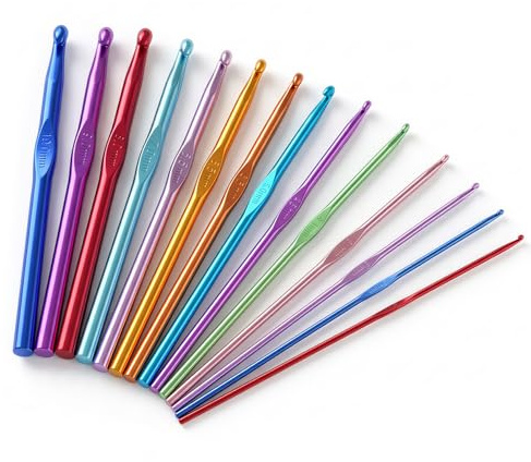 wcawnlt 14 Stück Häkelnadel Set 15 cm Aluminium Crochet Hook Haekel Zubehor Farbenfrohe Einzelhaekelnadeln Für Anfanger Und Kinder Zum Stricken Von Pullovern Schals Mützen Und DIY Projekte
