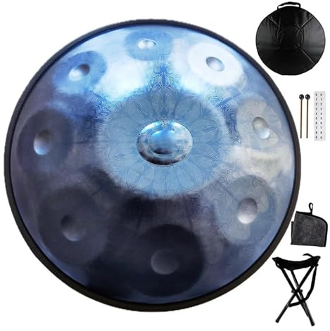 handpan, Handpan-Trommel in d-Moll, kurdische professionelle 22-Zoll-Stahlzungentrommel mit 9–14 Noten,for Professional Performance(440hz 10notes)